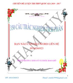 350 Câu trắc nghiệm tích phân